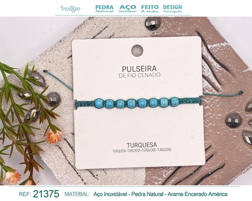 [21375] Pulsera de hilo encerado con Turquesa - Joyería y amuletos