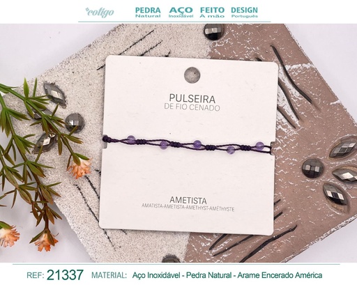 [21337] Pulsera de hilo encerado con Amatista - Joyería y amuletos