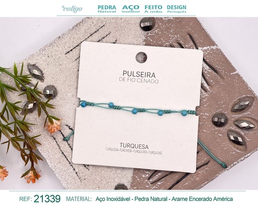 [21339] Pulsera de hilo encerado con Turquesa - Joyería y amuletos