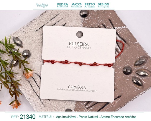 [21340] Pulsera de hilo encerado con Carneola - Joyería y amuletos