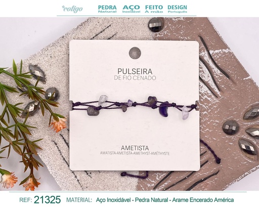 [21325] Pulsera de hilo encerado con Amatista - Joyería y amuletos