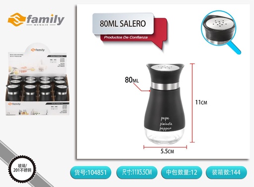 [104851] Salero 80ml de diseño pingüino negro - Accesorios para cocina