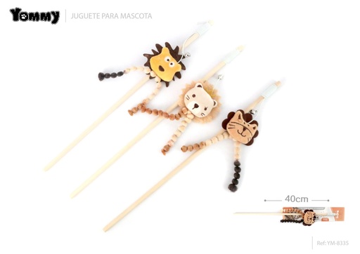 [YM8335] Juguete de varita con león para gatos 40 cm - Juguetes de diversión para gatos
