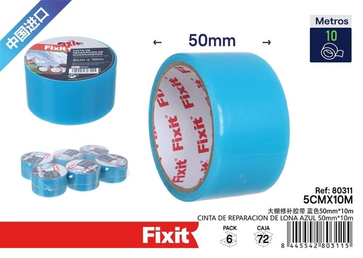 [80311] Cinta de reparación de lona azul 50mm*10m - Herramientas de ferretería