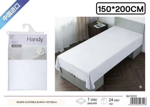[50355] Bajera ajustable blanca 150*200 cm - Ropa de cama y textil para el hogar