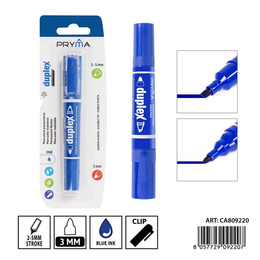[0237565] Marcador doble punta 5/3mm azul - Utensilios de escritura