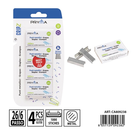 [0237548] Grampas 26/6, 1000pcs - Materiales de oficina