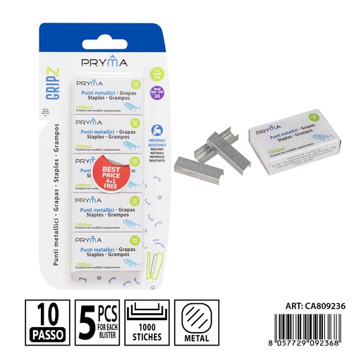 [0237546] Grampas No.10, 1000pcs - Materiales de oficina