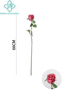 [631147玫红] Ramo de flores artificiales - Rosa única 66 cm