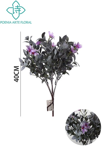 [630993-紫] Ramo de flores artificiales - Bouquet de flores pequeñas retro