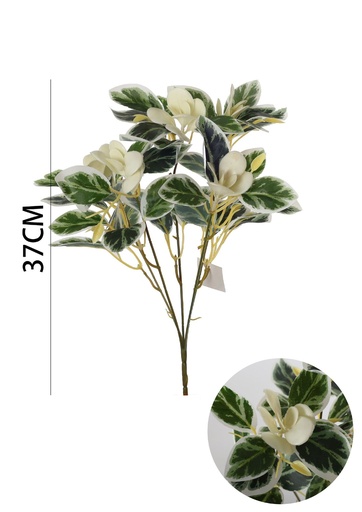 [631156-2] Set de flores artificiales con hojas suaves 37 cm - Decoración y plantas artificiales