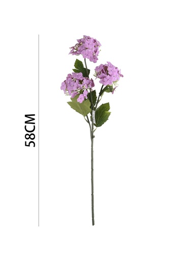 [631128MORADO] Ramo de flores artificiales - Hortensia en 3 cabezas