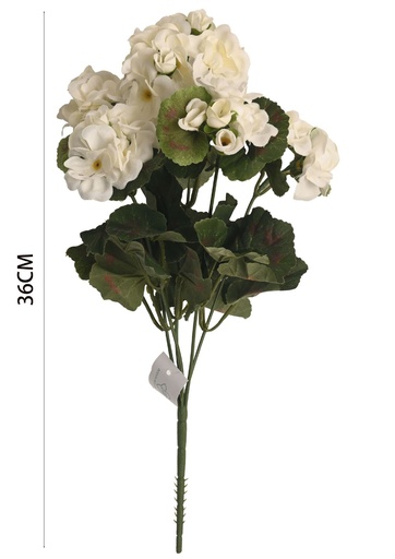 [630977白色] Ramo de flores artificiales - Bouquet de 5 cabezas de rosa crema