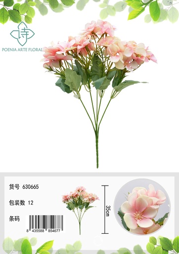 [630665-西瓜] Ramo de flores de hortensia de 5 pétalos - Ramo decorativo