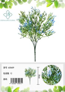 [630659-4蓝色] Ramo decorativo 630659-4 en azul - Ramo decorativo - Serie de hierbas de agua