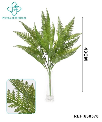 [630570-3深绿] Ramo floral de 3 cabezas de panteleón de color verde - Flores decorativas
