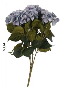 [630813蓝色] Ramo de hortensias BUSH con 7 cabezas de 23" y 144 hojas - Ramo decorativo