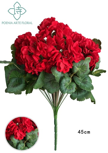 [8435588852048红色] Ramo de flores de membrillo de 47 cm y 18 hojas - Ramo decorativo