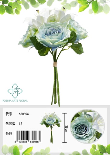 [630896蓝白色] Ramo de lirios 3D - Decoración floral y bouquets