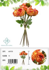 [630720橘色] Ramo de rosas amante 9 cabezas 45 cm - Decoración floral y bouquet