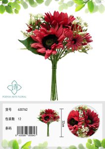 [630762红色] Ramo de girasoles - Bouquet de flores artificiales