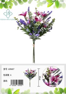 [630656-3PURPLE] Ramo de lavanda con eucalipto - Bouquet decorativo