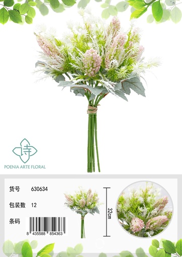 [630634-2粉] Ramo de flores artificiales - Decoración floral