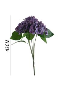 [630848MORADO] Ramo de hortensias 3D 5 cabezas 43 cm - Decoración floral