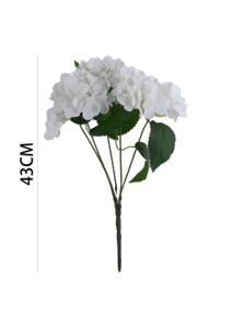 [630848BLANCO] Ramo de hortensias 3D 5 cabezas 43 cm - Decoración floral