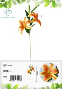 [630697-2橘色] Ramo de lirios 3D - Decoración floral