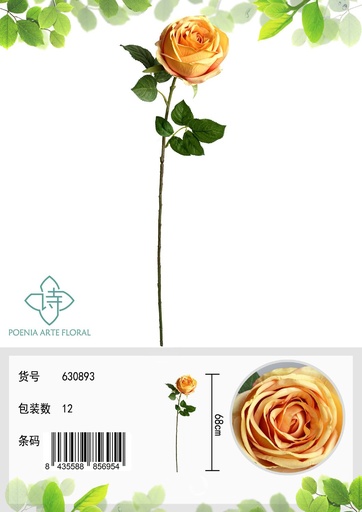 [630893橘黄] Ramo de rosa redonda - Decoración floral