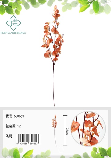 [630663-浅橘] Ramo de saltamontes de 4 dedos - Decoración floral