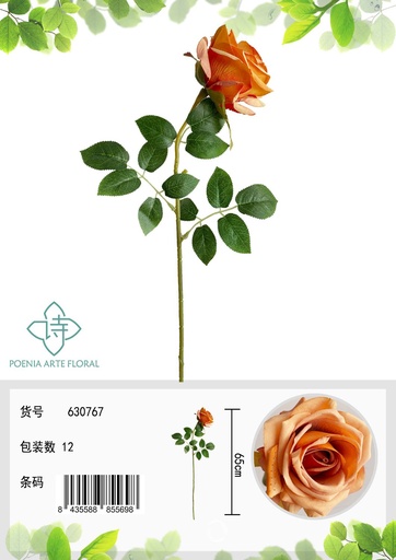 [630767橙色] Ramo de rosa de un solo cabezal - Decoración floral