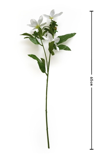 [6103014白色] Rama de flores artificiales en color blanco - Decoración floral para hogar