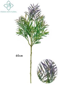 [630298-绿紫] Rama de hoja artificial verde morado - Decoración floral para hogar