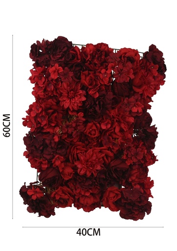 [631043暗红] Pared de flores de rosas y hortensias artificiales - Decoración floral