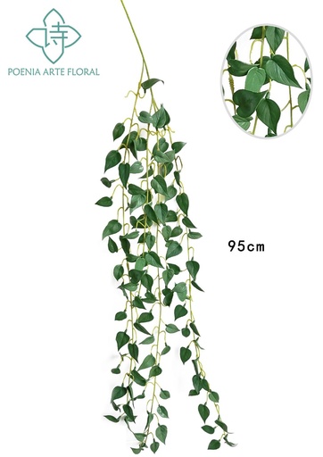 [630451-2] Rama de hoja de anturio artificial de 90 cm - decoración de pared enredadera