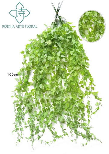 [630327-3-30978] Rama artificial de batata colgante con 5 bifurcaciones en color claro - decoración de pared enredadera