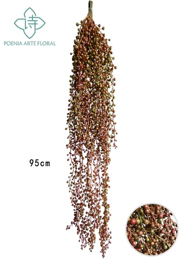 [630693-红] Rama de cuenta de imitación de buda para colgar - decoración de pared enredadera