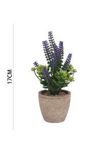 [631008-2棕] Pozuelo de lavanda artificial de 16 cm - Pequeño macetero decorativo