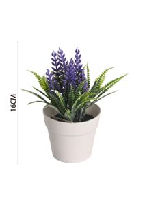 [631008-2] Pozuelo de lavanda artificial de 16 cm - Pequeño macetero decorativo