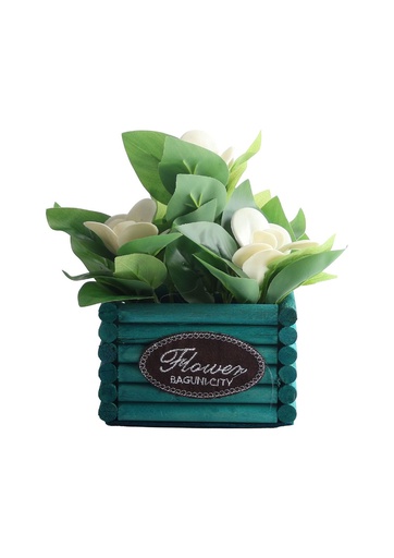 [5101082-7] Pozuelo de flores artificiales - Pequeño macetero decorativo