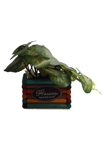 [5101083-2] Pozuelo de flores artificiales - Pequeño macetero decorativo