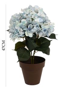 [HORTENSIA蓝色5头] Bonsái artificial de hortensia azul de 5 cabezas - Planta decorativa