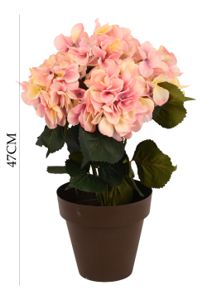 [HORTENSIA粉色5头] Bonsái artificial de hortensia rosa de 5 cabezas - Planta decorativa