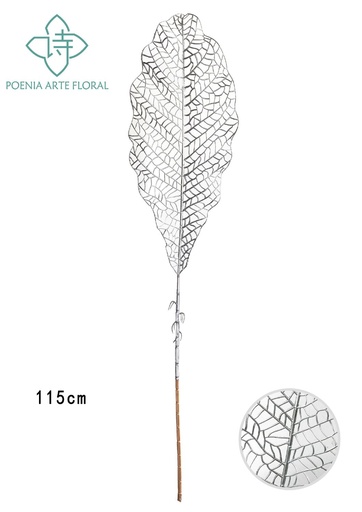 [630690-银色] Bonsái artificial de hoja grande vacía dorada - Planta decorativa