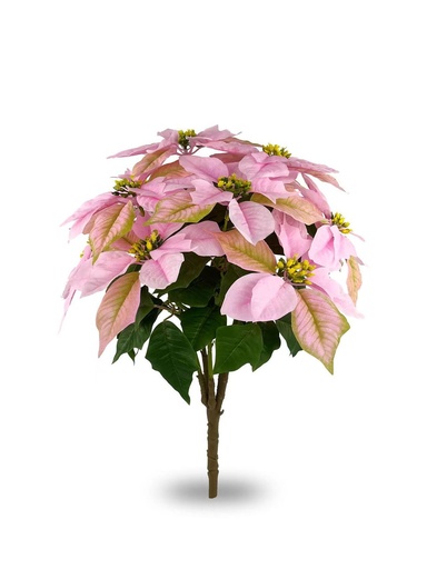 [630873-PINK] Bonsái artificial de 12 cabezas de Flores de Navidad simuladas - Planta decorativa