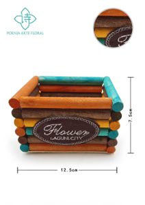 [210143-彩色] Maceta cuadrada de madera - Maceta de madera