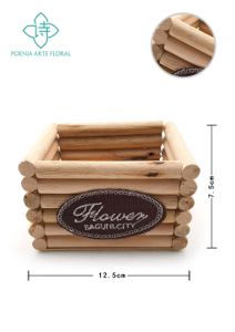 [210143-原色] Maceta cuadrada de madera - Maceta de madera