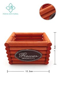 [210143-橘色] Maceta cuadrada de madera - Maceta de madera